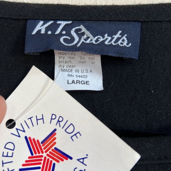 K. T. SPORTS NWT Black Embellished Top Size Large - Picture 6 of 10